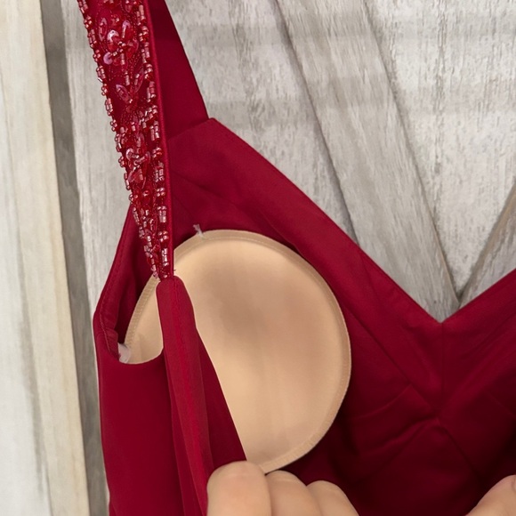 David's Bridal Rich Red Gown - Picture 10 of 13